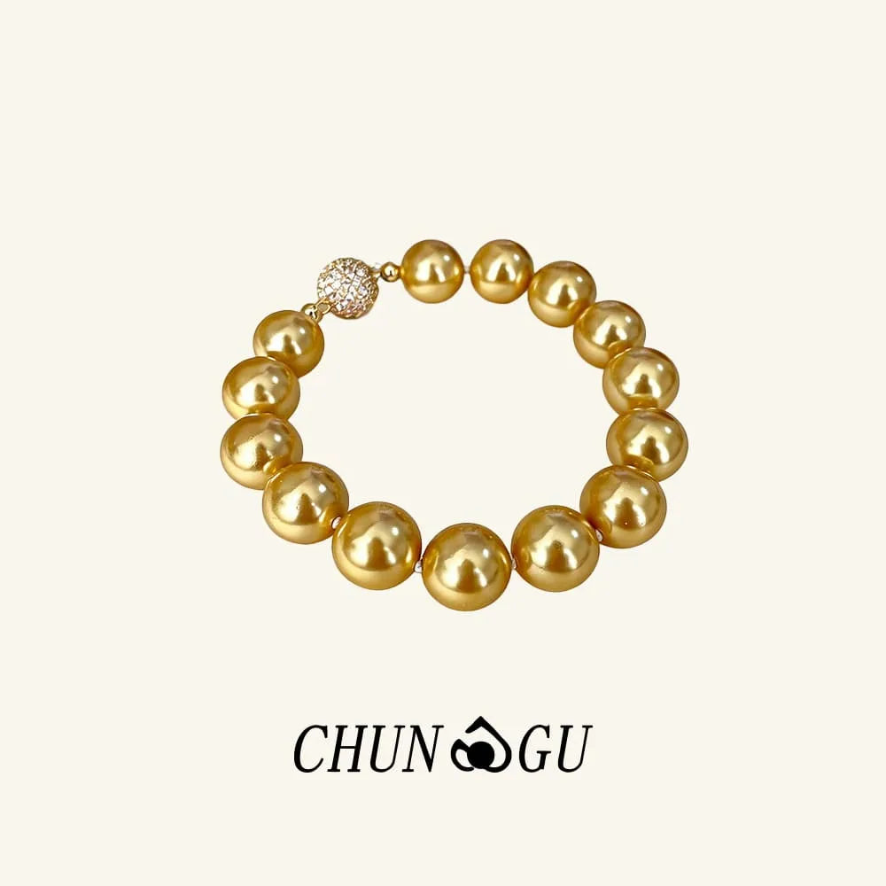 Golden South Sea Style Pearl Bracelet