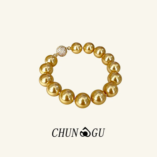 Golden South Sea Style Pearl Bracelet