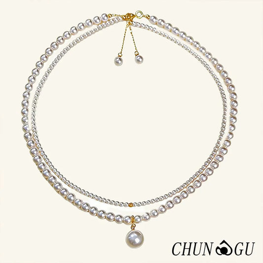 3-in-1 Convertible Pearl Layered Necklace Set